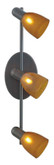 Benita 1 Track Light-3L, Oil Rubbed Bronze with Amber Crackle Glass