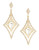 R.J. Graziano Diamond-Shaped Pave Drop Earrings - GOLD