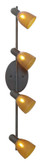 Benita 1 Track Light-4L, Oil Rubbed Bronze with Amber Crackle Glass