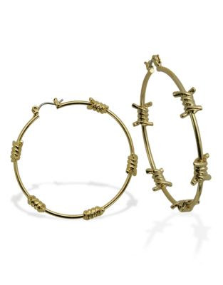 Guess Barb Wire Hoop Earrings - GOLD