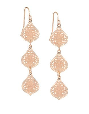 Expression Triple-Drop Filigree Earrings - ROSE GOLD