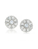 Carolee Floral Crystal Clip-On Earrings - LIGHT WHITE