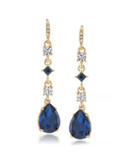 Carolee Linear Crystal Drop Earrings - DARK BLUE
