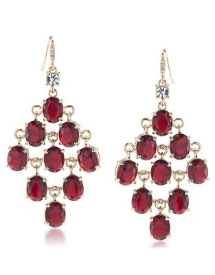 Carolee Kite Chandelier Earrings - RED