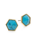 Trina Turk Hexagon Stone Stud Earrings - TURQUOISE