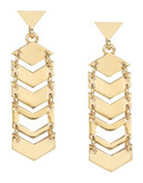 Kensie Chevron Linear Drop Earrings - GOLD