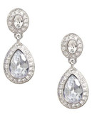 Carolee Simply Blue Double Drop Crystal Earring - SILVER