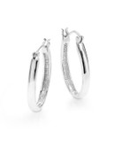 Expression Sterling Silver Oval Earrings - SILVER