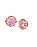 Betsey Johnson All That Glitters Ruffled Pink Crystal Stud Earring - PINK
