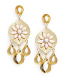 R.J. Graziano Floral Stone Chandelier Earrings - PINK