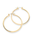 Guess Crystal Accent Hoop Earrings - GOLD