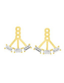 Crislu Earring Jackets Sterling Silver Finished in 18k Gold Cubic Zirconia Charms - GOLD