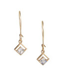 Kensie Faceted Square Stone Drop Earrings - GOLD
