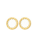House Of Harlow 1960 Sunburst Button Earrings - WHITE/GOLD