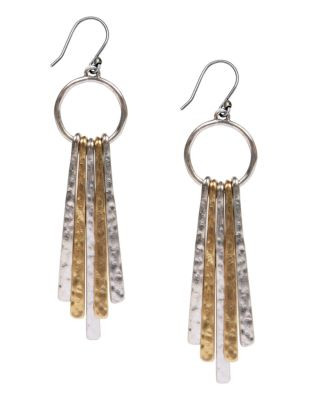 Lucky Brand Lucky Brand Earrings Silver-Gold-Tone Metal Paddle Earrings - YELLOW