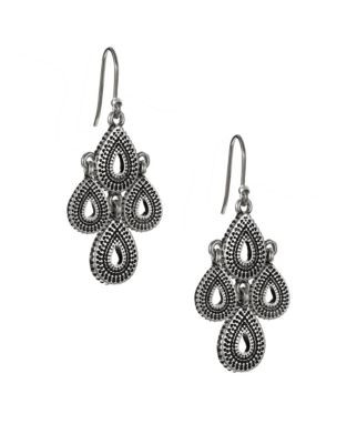 Lucky Brand Teardrop Chandelier Earrings - SILVER