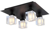 Tenno Ceiling Light-4L, Antique Brown with Genuine Lead Crystal