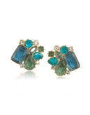 Carolee Stone Cluster Clip-On Earrings - LIGHT BLUE