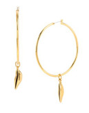 Diane Von Furstenberg Lip Charm Hoop Earrings - GOLD