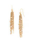Kenneth Cole New York Fringe Worthy Faceted Bead and Two Tone Multi Chain Drop Earring - GOLD