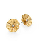 Gerard Yosca Floral Latch Back Earrings - GOLD