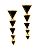 House Of Harlow 1960 Meteora Drop Earrings - BLACK/GOLD