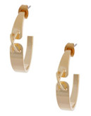Rachel Zoe Stitches Small Hoop Gold Plated Hoop Earring - GOLD