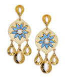 R.J. Graziano Floral Stone Chandelier Earrings - BLUE