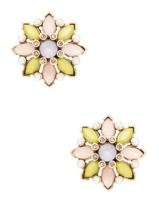 R.J. Graziano Floral Clip-On Earrings - YELLOW