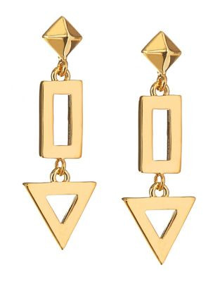Trina Turk Geometric Linear Drop Earrings - GOLD