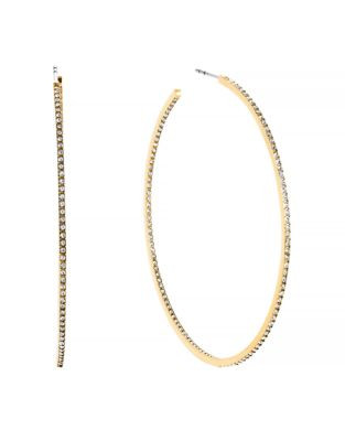 Michael Kors Brilliance Statement Gold Clear Large Hoop Earring - GOLD