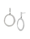 Kenneth Cole New York Hammered Oval Gypsy Hoop Earring - SILVER