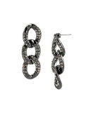 Kenneth Cole New York Pave Triple-Link Drop Earrings - BLACK