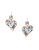 Kensie Patterned Heart Shape Earrings - GOLD
