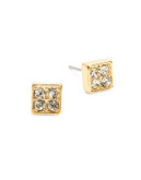 Lauren Ralph Lauren Embellished Square Stud Earrings - GOLD