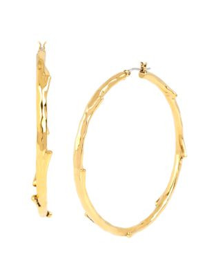Diane Von Furstenberg Twigs and Links Large Twig Hoop Earring - GOLD