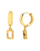 Diane Von Furstenberg Small Chain Link Drop Huggie Hoop Gold Earring - GOLD
