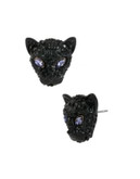 Betsey Johnson Panther Pave Stud Earrings - PURPLE