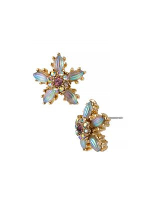 Betsey Johnson Crystal Flower Stud Earring - GOLD