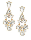 R.J. Graziano Crystal Cluster Drop Earrings - GOLD