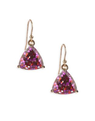 Kate Spade New York Glitter Triangle Drop Earrings - PINK