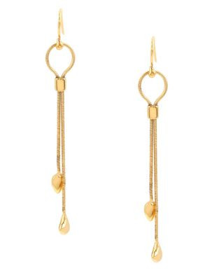 Diane Von Furstenberg Dew Drop Double Linear Earrings - GOLD