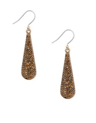 Lucky Brand Goldtone Pavé Oblong Earrings - GOLD
