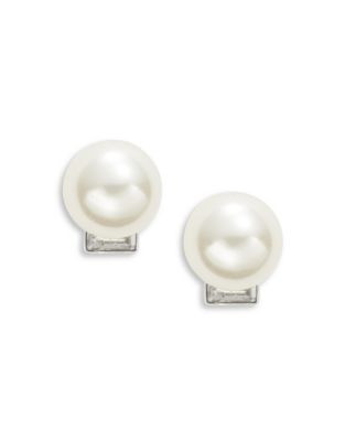 Lauren Ralph Lauren Faux Pearl Stud Earrings - WHITE