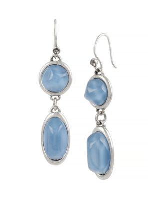 Kenneth Cole New York Moonstone Eclipse Geometric Stone Double Drop Earring - BLUE