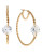 Betsey Johnson CZ Gold Twist Hoop Earring - CRYSTAL