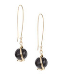 Expression Long Wire Ball Earrings - BLACK