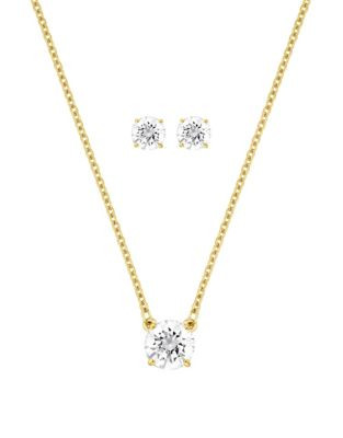 Swarovski Crystal Goldplated Necklace and Earrings Set - GOLD