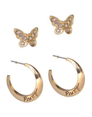 Kensie Pretty Butterfly Earring Set - GOLD