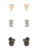 Kenneth Cole New York Three-Piece Tri-Tone Pave Earrings Set - TRI TONE